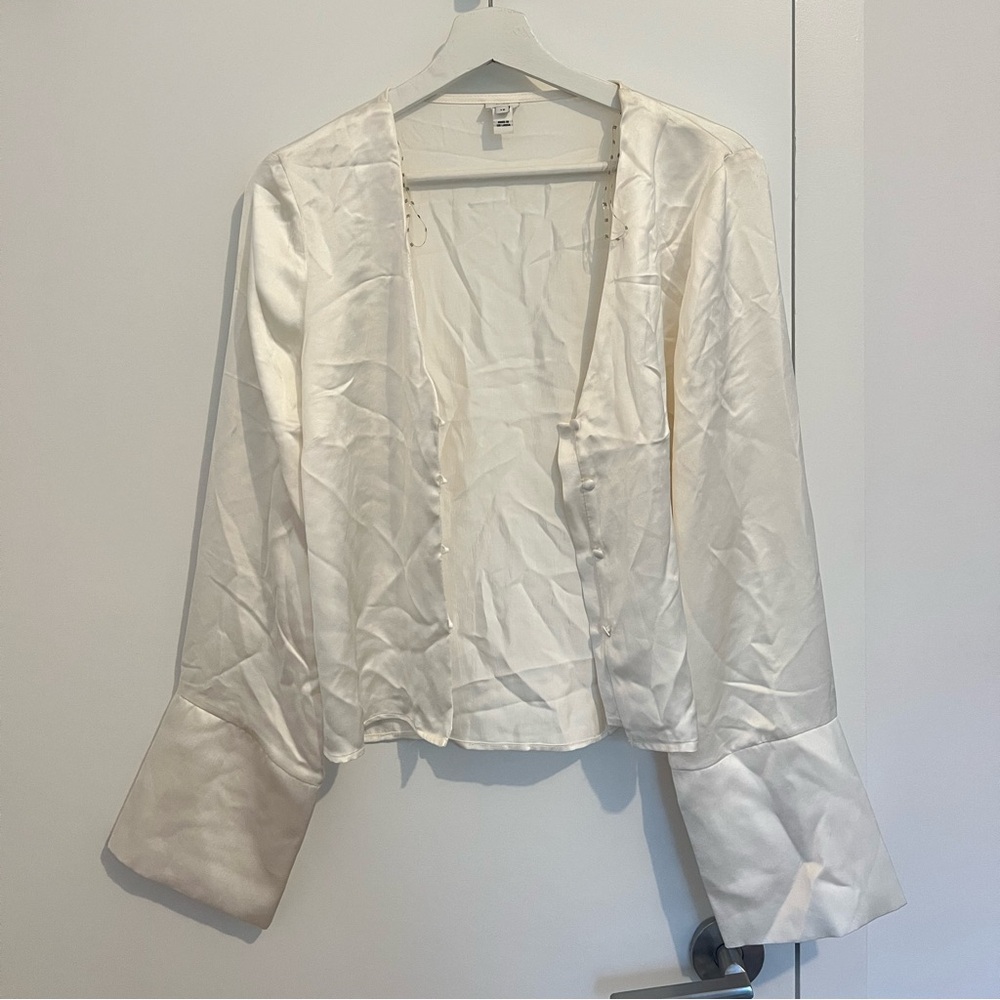 River island cream silk blouse UK 12/US 8